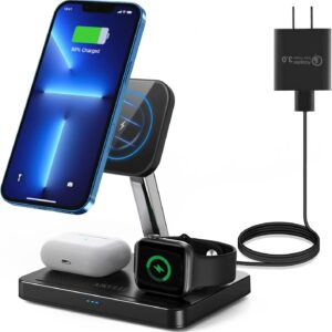 3 in 1 Magnetic Wireless Charging Station for Apple 18W Fast Charger