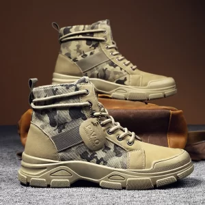 Bottes Militaires de Camouflage pour Homme, Baskets Montantes Antidérapantes, Chaussures de Travail, Nouveauté Automne 2021