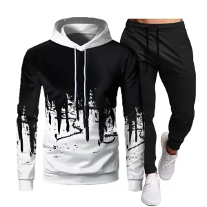 Ensemble de Survêtement Homme Sweat à Capuche et Pantalon, Tenue de Sport, Collection Automne-Hiver, Chaude, Streetwear, 2021