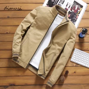 DIMUSI Spring Autumn Men’s Bomber Jackets Casual Male Outwear Windbreaker Stand Collar Jacket Mens Baseball Slim Coats 5XL,YA810