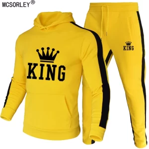 King – ensemble de survêtement 2 pièces pour homme, sweat à capuche et pantalon de course, de Sport, automne