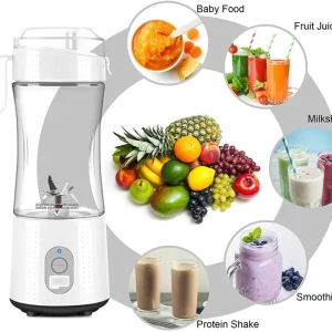 Mélangeur Portable de taille personnelle pour Smoothies, jus et Shakes, Mini mélangeur avec moteur puissant pour la maison et les voyages, 4000mAh