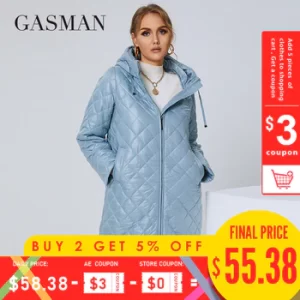 GASMAN 2022 Women’s Autumn Winter jacket Fashion XL-5XL long High street parka Furry lining high quality Brand coat woman